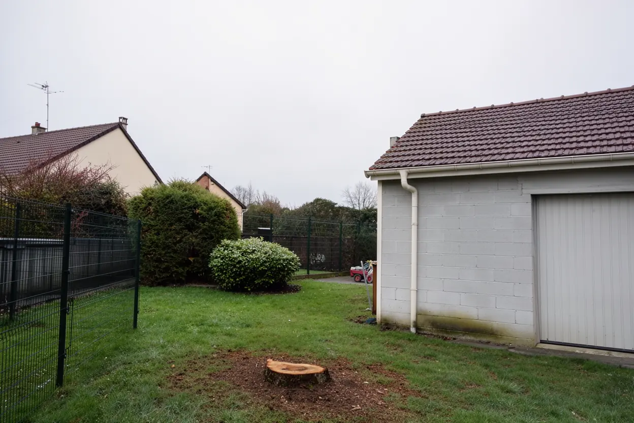 Jardin dégagé après démontage du conifère à Montigny-lès-Metz